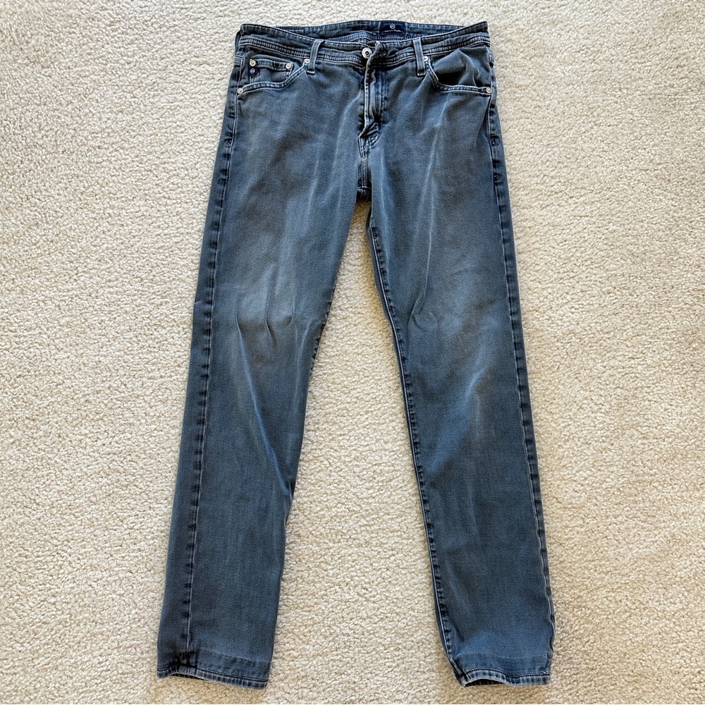 AG Adriano Goldschmied Men's Dark Gray Straight Jeans
